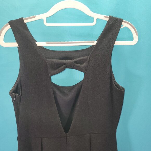 Black Sleeveless Dress With Lace Hem & Bow Back Design By Pink Owl Size S - Picture 2 of 15